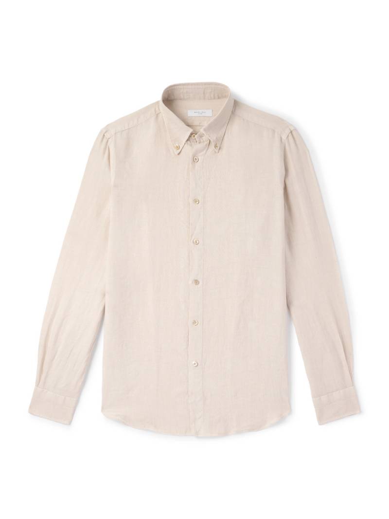 Boglioli - Button-Down Collar Linen Shirt - Men - Neutrals - EU 44 von Boglioli