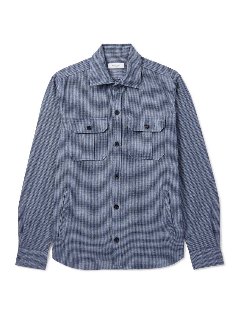 Boglioli - David Checked Cotton-Blend Overshirt - Men - Blue - XXL von Boglioli