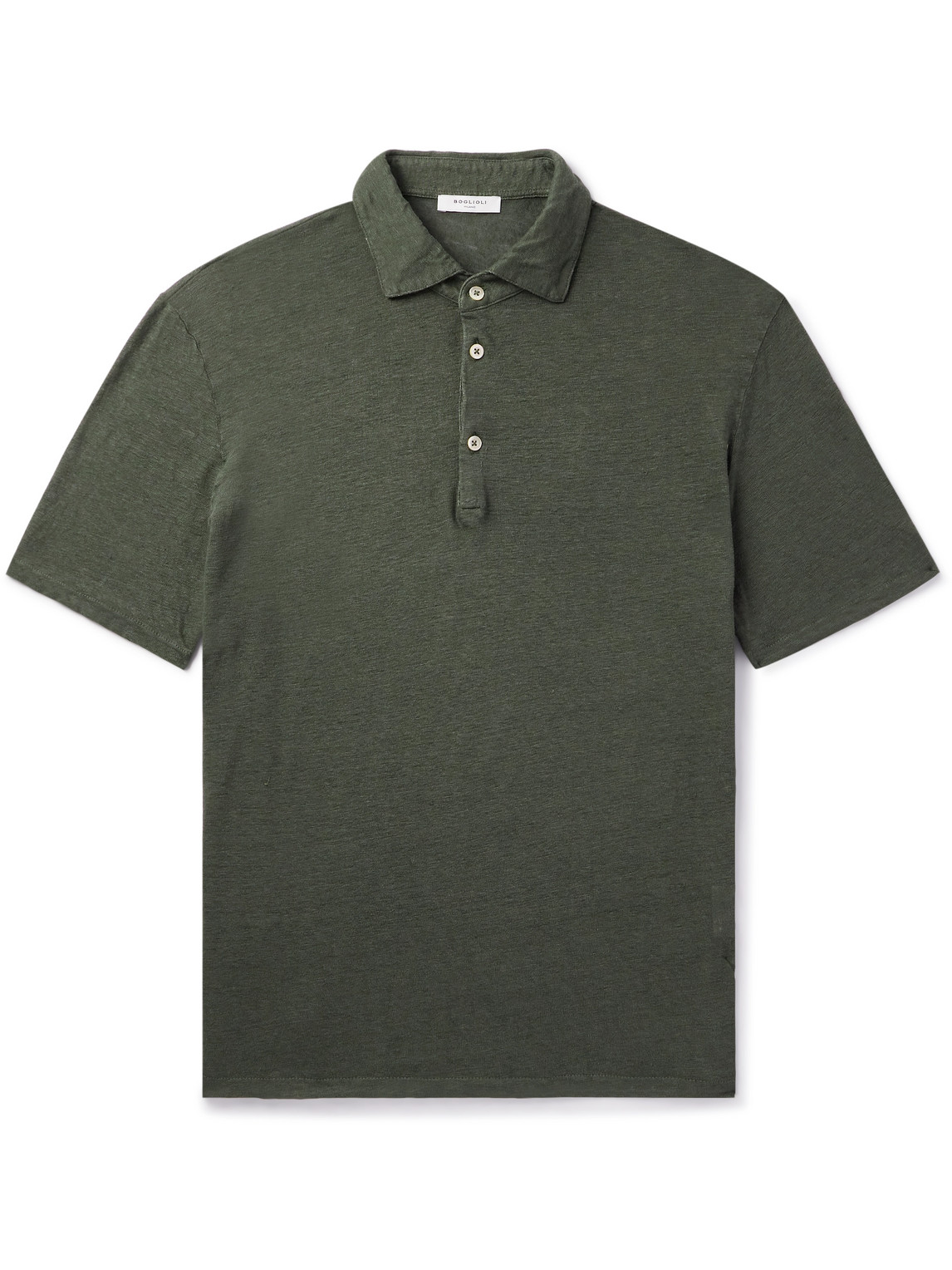 Boglioli - Linen-Jersey Polo Shirt - Men - Green - L von Boglioli