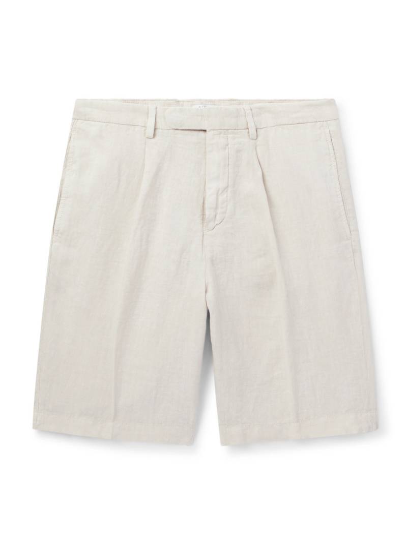 Boglioli - Straight-Leg Linen Shorts - Men - Neutrals - IT 48 von Boglioli