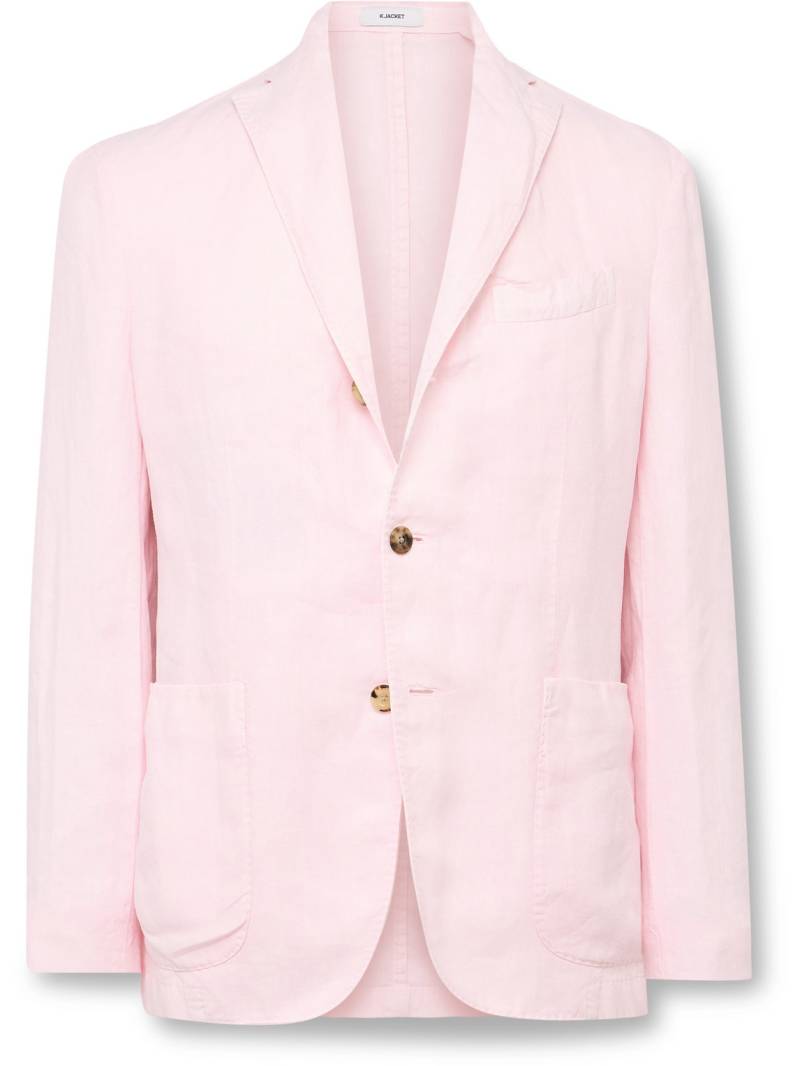 Boglioli - Unstructured Garment-Dyed Linen Suit Jacket - Men - Pink - IT 48 von Boglioli