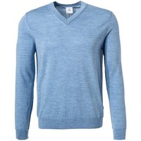 BOGNER Herren Pullover blau Schurwolle unifarben von Bogner