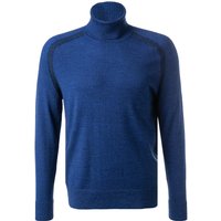 BOGNER Herren Rollkragenpullover blau Schurwolle unifarben von Bogner