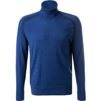 BOGNER Herren Rollkragenpullover blau Schurwolle unifarben von Bogner