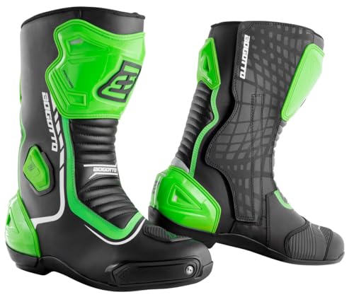 Bogotto Race-X Motorrad Stiefel, schwarz/grün, 46 von Bogotto