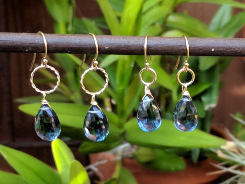 London Blautopas Ohrringe. Sterling Silber Oder Gold Fill von BohemeByVicki