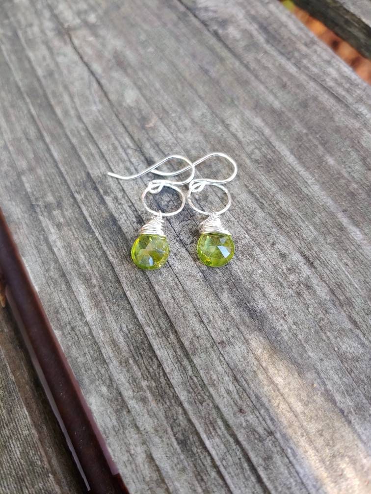 Peridot Ohrringe. Gold Sterling Silber Ohrringe von BohemeByVicki