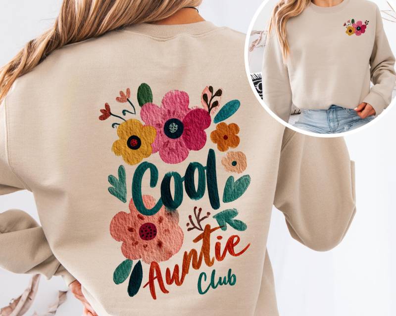 Auntie Sweatshirt - Aunt Sweater, Best Ever Gift, Sister in Law Cozy Anniversary Hoodie, Boho Floral Pullover von BohemeDeFleur