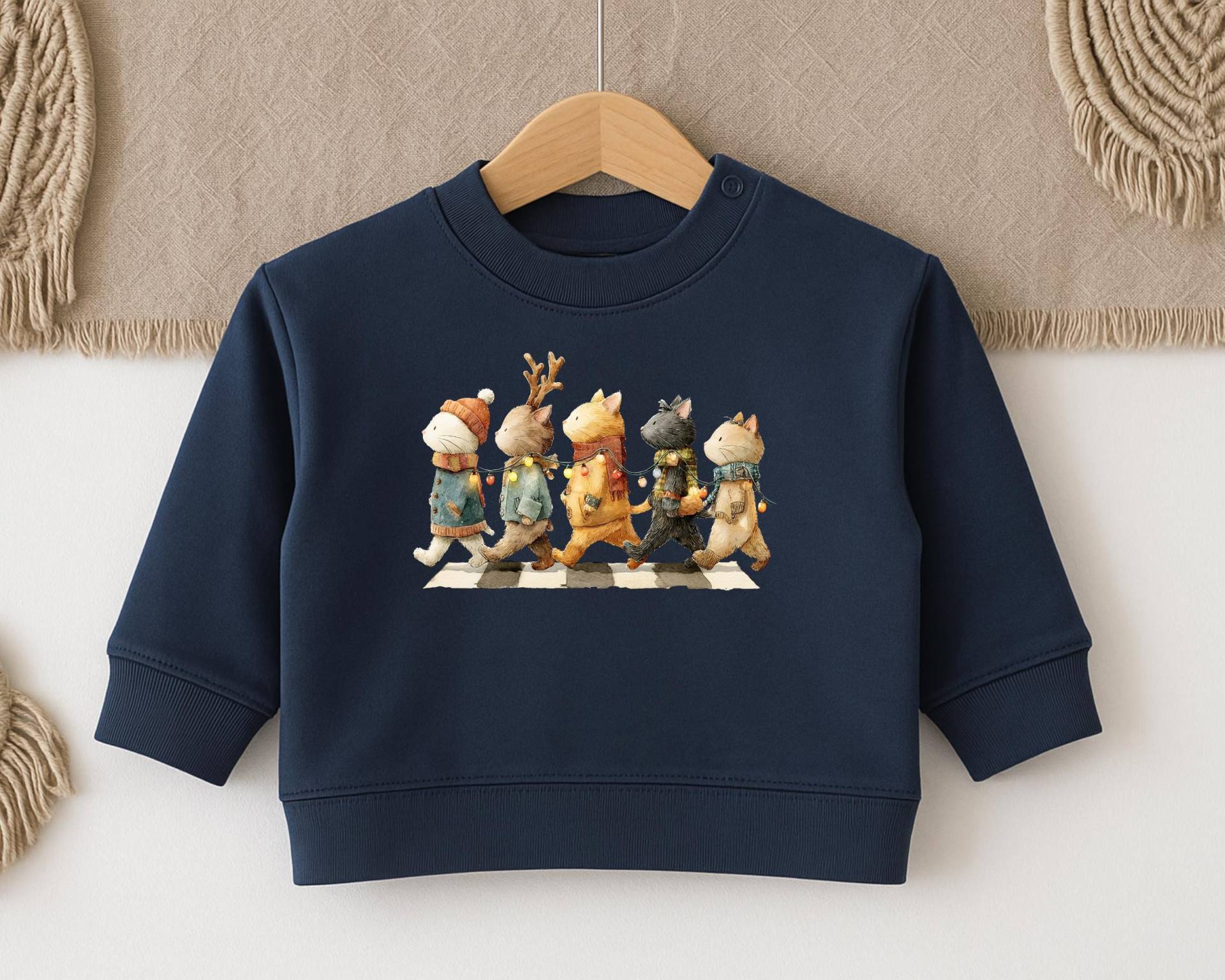 Cats Christmas Sweatshirt - Abbey Road Weihnachtspullover Sweater Family Cozy Holiday Pullover Lustige Katzen von BohemeDeFleur