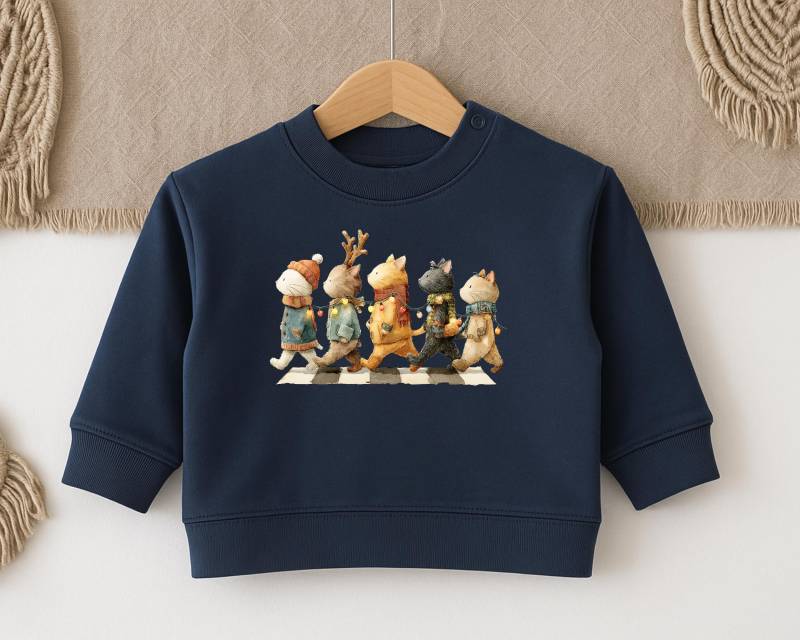 Cats Christmas Sweatshirt - Abbey Road Weihnachtspullover Sweater Family Cozy Holiday Pullover Lustige Katzen von BohemeDeFleur