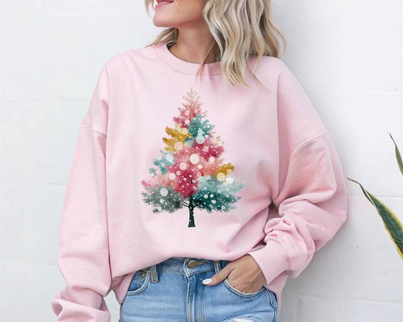 Cozy Christmas Tree Sweater - Forest Sweatshirt Winter Wonderland Pullover Snowman von BohemeDeFleur