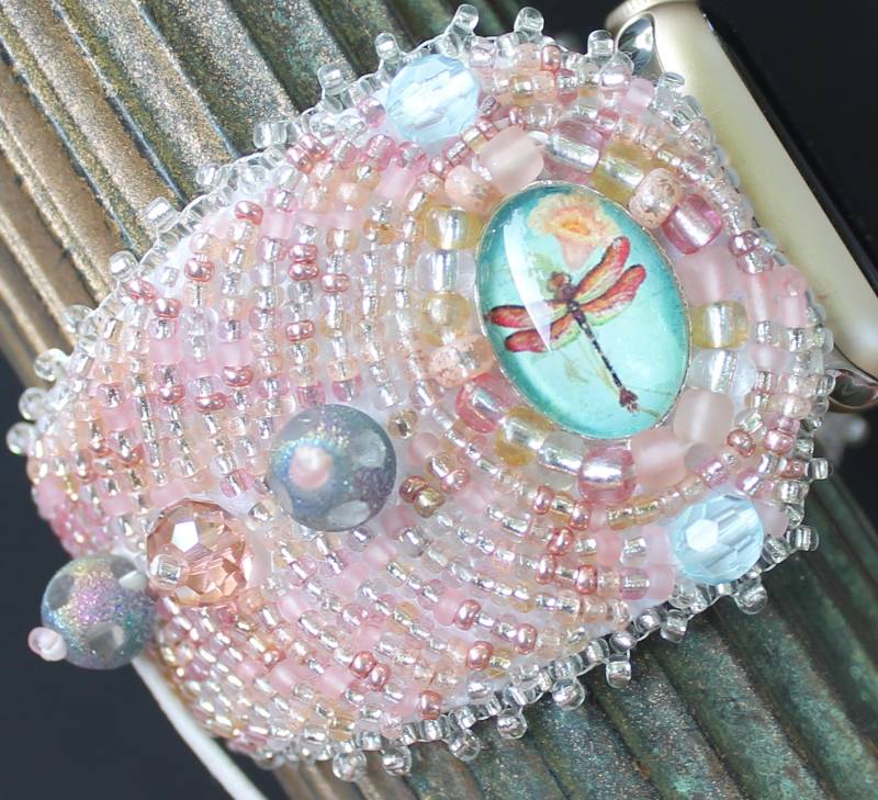 Apple Watch Armband - 38-40-41 Mm Damen Verstellbar "Rosegold Libellen" von BohemianBeaderie