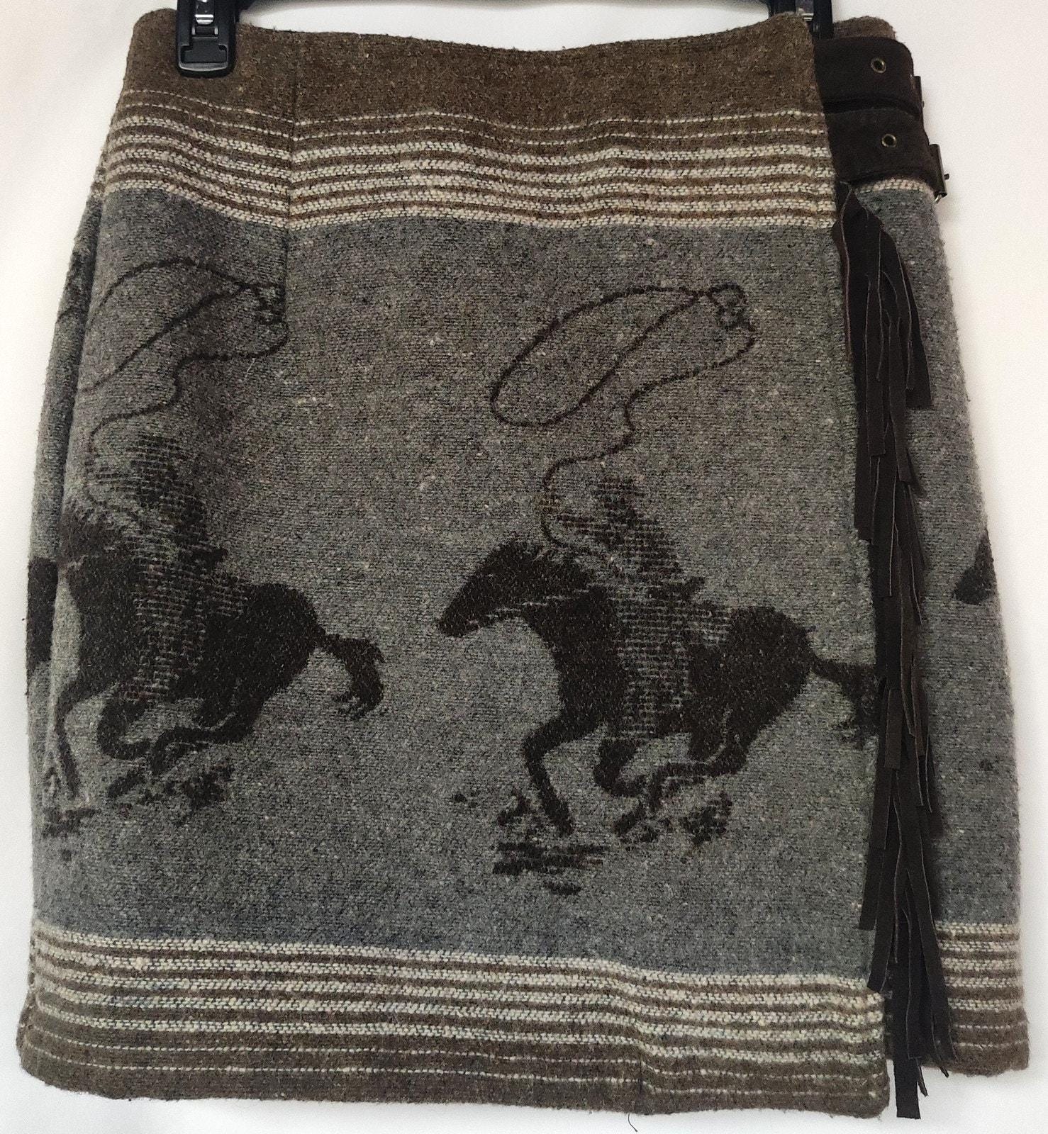 Vintage 80Er Jahre Cowboy Western Thema Verstellbar Wickelrock 66 Bis 73 cm Taille Wildleder Fransen B. Free Von M.julian von BohemianBlueOwl