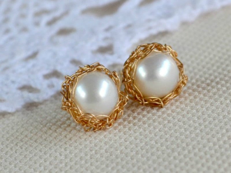 Gold Filled Perle Ohrstecker Brautschmuck, Juni Geburtsstein von BohemianPleasures