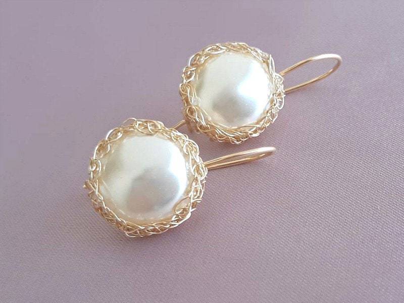 Gold Perle Tropfen Ohrringe, Geschenk Für Mutter, Hochzeit Schmuck, Juni Geburtsstein von BohemianPleasures