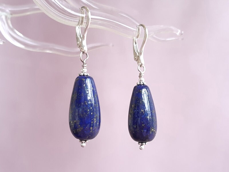 Lapislazuli Tropfen Ohrringe, Königsblau Sterling Silber Schmuck Lapislazuli Tropfen Ohrringe, Königsblau Sterling Silber Schmuck von BohemianPleasures
