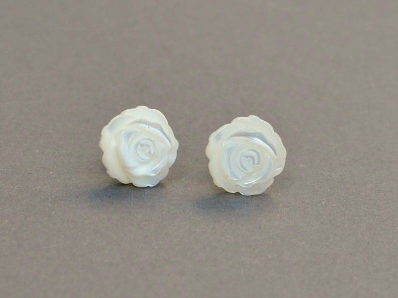 Perlmutt Blumen Ohrstecker, Elfenbein Ohrringe, Sterling Silber Perlmutt Blumen Ohrstecker, Elfenbein Ohrringe, Sterling Silber von BohemianPleasures