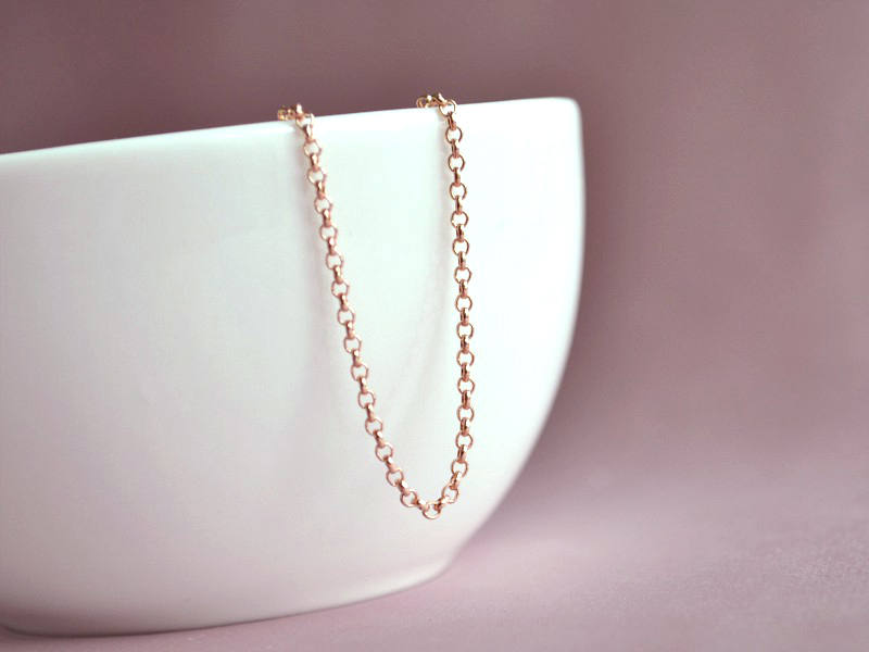 Rosé Gold Kettenhalskette, Silberner Minimalist Schmuck, Einfache Halskette Für Anhänger Rosé Gold Kettenhalskette, Silberner Minimalist Schmuck, Einfache Halskette Für Anhänger von BohemianPleasures