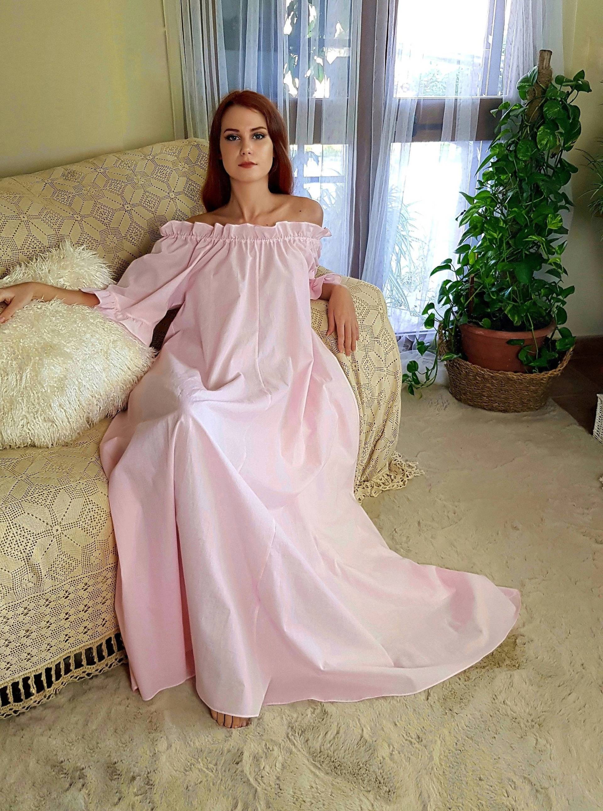 Oversize Baumwollkleid, Langes Lounge Kleid, Entspanntes Homewear Outfit von BohemianSoulLingerie