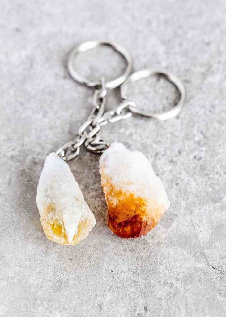 Citrine Point Schlüsselanhänger + Edelstein von BohemianTradingPost