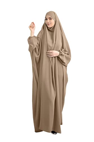 Muslimisches Einteiliges Gebetskleid für Damen Abaya Kleid Islamischer Naher Osten Dubai Türkei Maxi Abaya Kaftan mit Hijab Kleid in voller Länge von Bohen