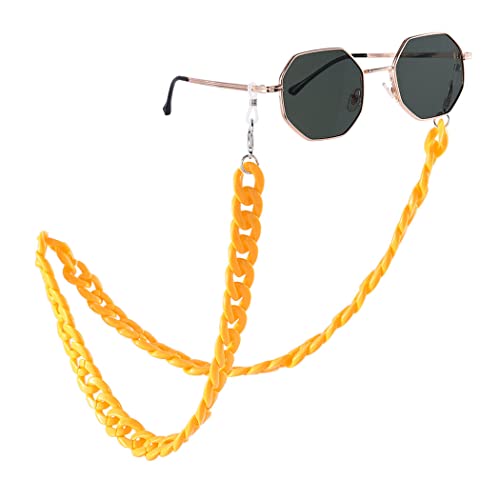 Bohend Mode Brillenketten Acryl Gesichtsmaskenkette Zubehör für Sonnenbrillenketten für Frauen und Mädchen (Gelb) von Bohend