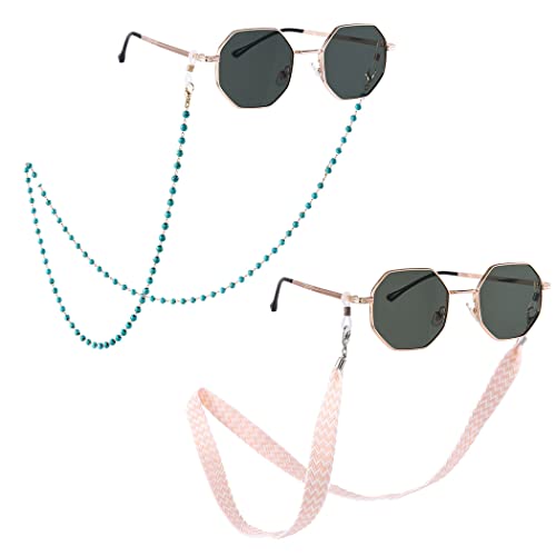 Bohend Mode Korn Brillenketten 2 Stk Lanyards Riemen Türkis Gesichtsmaskenkette Zubehör für Sonnenbrillenketten für Frauen und Mädchen von Bohend