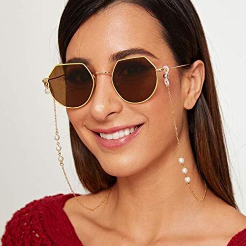 Bohend Mode Perle Glaskette Gold Korn Gesichtsmaskenkette Frauen Sonnenbrillen Kette Zubehör Für Glas- und Gesichtsmasken (2 PCS) von Bohend