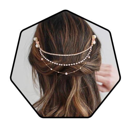 Bohend Mode Blume Haarkamm Braut Strass Kopfschmuck Kristall Kopfkette Datum Hochzeit Schmuck Haar-Accessoires(2) von Bohend