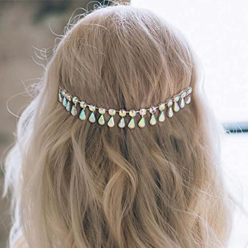 Bohend Mode Strassstein Haarkamm Kristall Braut Kopfschmuck Tropfen Kopf Kette Party Datum Hochzeit Schmuck Haar-Accessoires (A) von Bohend