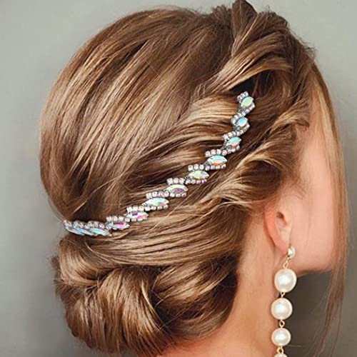 Bohend Mode Strassstein Haarkamm Kristall Braut Kopfschmuck Tropfen Kopf Kette Party Datum Hochzeit Schmuck Haar-Accessoires (B) von Bohend