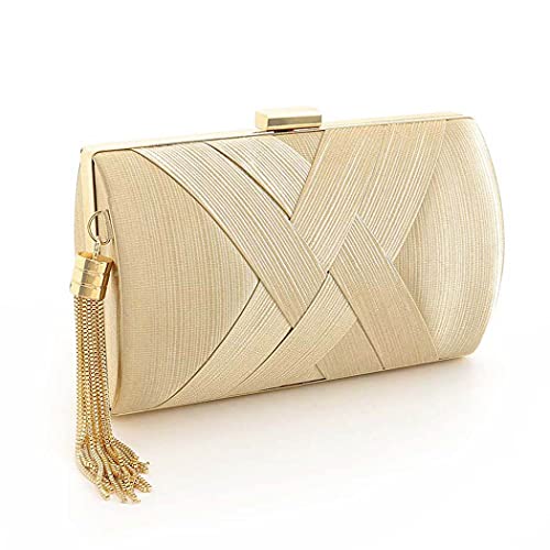 Bohend Mode Unterarmtasche Quasten Handtasche Täglicher Gebrauch von Hochzeitsclubs Clutches für Damen（Gold） von Bohend