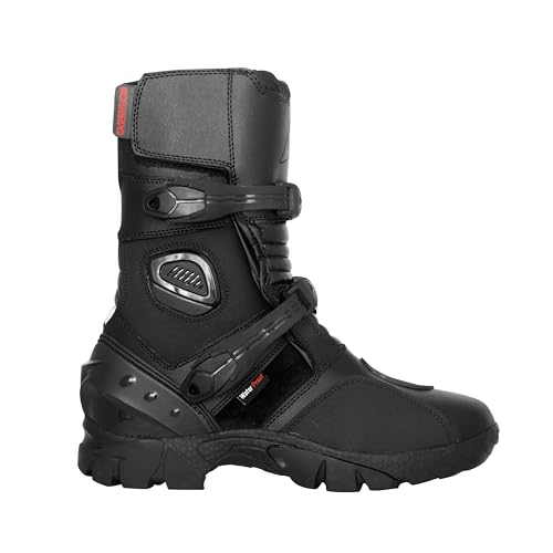 Bohmberg Dredd Herren Motorradstiefel, Biker Cross Dirt, stabile Motorrad Stiefel aus Leder, wasserresistent, verstärkten Protektoren - 45 von Bohmberg