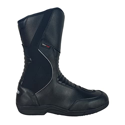 Bohmberg Viatos Herren Touring Motorradstiefel, Bikerschuh stabile Motorrad Stiefel aus echtem Leder - 45 von Bohmberg