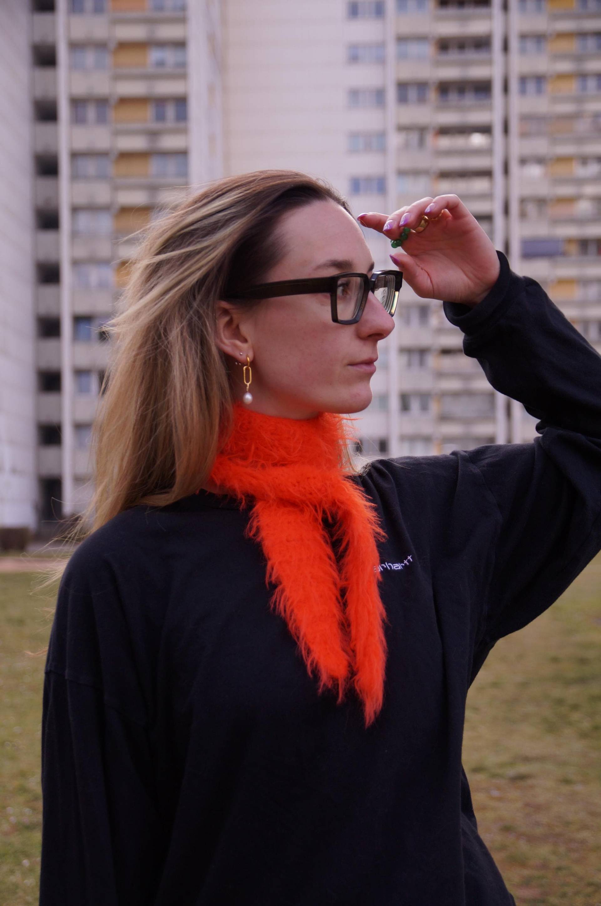 Bestseller Gehäkelter Fluffy Sophie-Schal | Strickschal Handgefertigtes Geschenk Fuzzy Halstuch Schmaler Halswärmer Farbauswahl von BohneDesignLabel