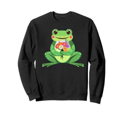 Lustiges grooviges Boho-Frosch-Kröten-Wildblumen-Design, Geschenk für Männer und Frauen Sweatshirt von Boho Cute Cottagecore Frog Lover Whimsical Graphic