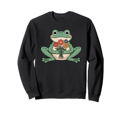 Lustiges grooviges Boho-Frosch-Kröten-Wildblumen-Design, Geschenk für Männer und Frauen Sweatshirt von Boho Cute Cottagecore Frog Lover Whimsical Graphic