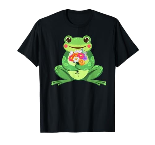 Lustiges grooviges Boho-Frosch-Kröten-Wildblumen-Design, Geschenk für Männer und Frauen T-Shirt von Boho Cute Cottagecore Frog Lover Whimsical Graphic