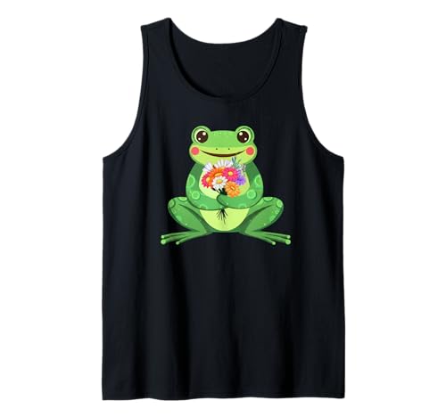 Lustiges grooviges Boho-Frosch-Kröten-Wildblumen-Design, Geschenk für Männer und Frauen Tank Top von Boho Cute Cottagecore Frog Lover Whimsical Graphic