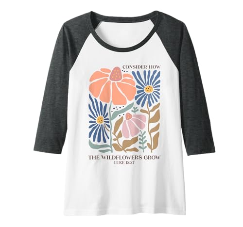 Damen Boho Wildflower Bibelvers Inspirierend Floral Frauen Teenager Raglan Damen Boho Wildflower Bibelvers Inspirierend Floral Frauen Teenager Raglan von Boho Faith Apparel - Inspirational & Floral Tees