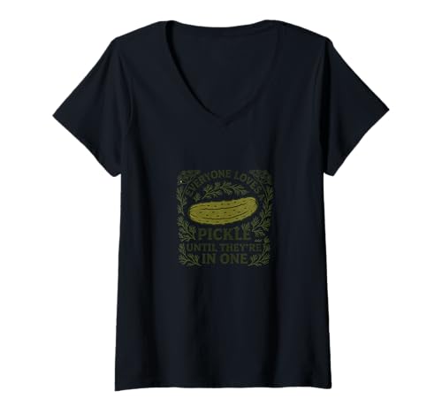 Damen Jeder liebt eine Gurke, bis sie in einem sind T-Shirt mit V-Ausschnitt Damen Jeder liebt eine Gurke, bis sie in einem sind T-Shirt mit V-Ausschnitt von Boho Humour Artworks Snugg