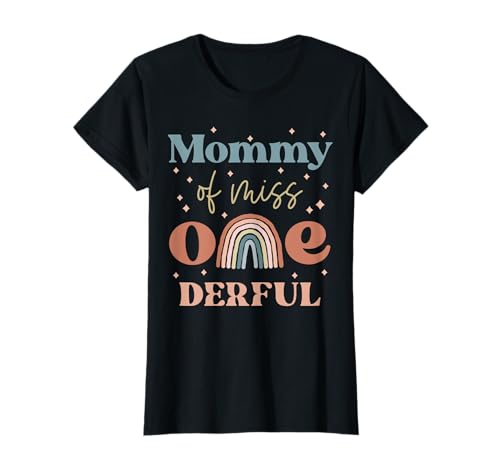 Mama von Miss Onederful Boho Rainbow Tochter zum ersten Geburtstag T-Shirt von Boho Rainbow Little Miss Onederful First Birthday