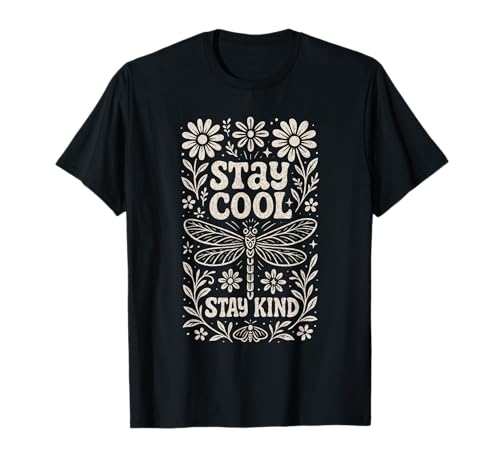 Stay Cool Stay Kind Retro 70er Jahre Flower Power Sommer T-Shirt von Boho Retro Flower Power Positive Vibes Merch