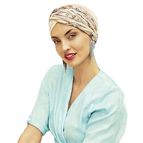 Boho Spirit Women's Scarlett Turban, Chalk & Rose Paisley Mix, One Size von Boho Spirit