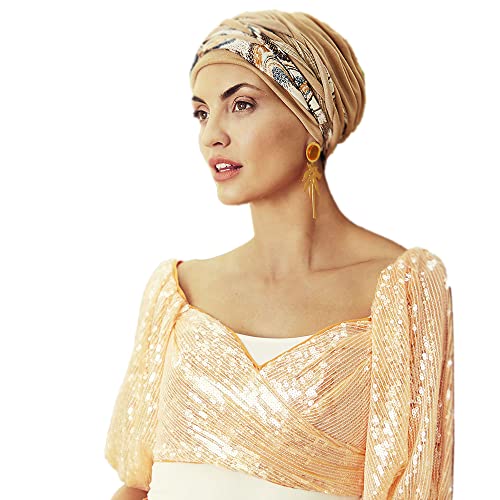 Boho Spirit Women's Scarlett Turban, Toffee & Caramel Mix, One Size von Boho Spirit