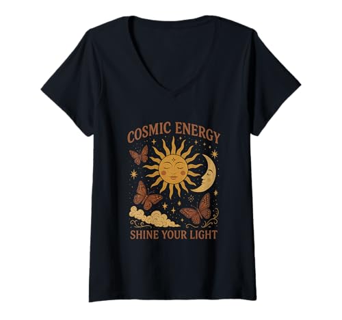 Damen Cosmic Days Vintage Design Mystisch, Spirituell & Boho Style T-Shirt mit V-Ausschnitt Damen Cosmic Days Vintage Design Mystisch, Spirituell & Boho Style T-Shirt mit V-Ausschnitt von Boho T-Shirt