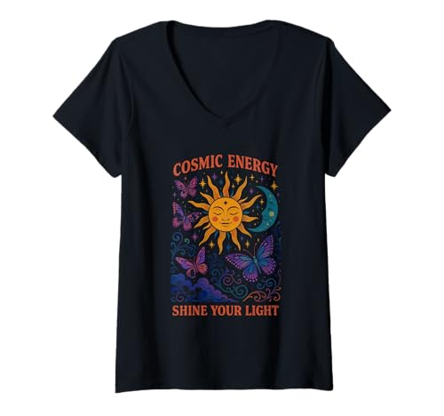 Damen Cosmic Days Vintage Design Mystisch, Spirituell & Boho Style T-Shirt mit V-Ausschnitt Damen Cosmic Days Vintage Design Mystisch, Spirituell & Boho Style T-Shirt mit V-Ausschnitt von Boho T-Shirt