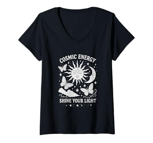 Damen Cosmic Days Vintage Design Mystisch, Spirituell & Boho Style T-Shirt mit V-Ausschnitt Damen Cosmic Days Vintage Design Mystisch, Spirituell & Boho Style T-Shirt mit V-Ausschnitt von Boho T-Shirt