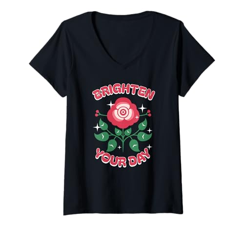 Damen Verschönern Sie Ihren Tag Boho Floral T-Shirt mit V-Ausschnitt Damen Verschönern Sie Ihren Tag Boho Floral T-Shirt mit V-Ausschnitt von Boho style artsy quote flower tee