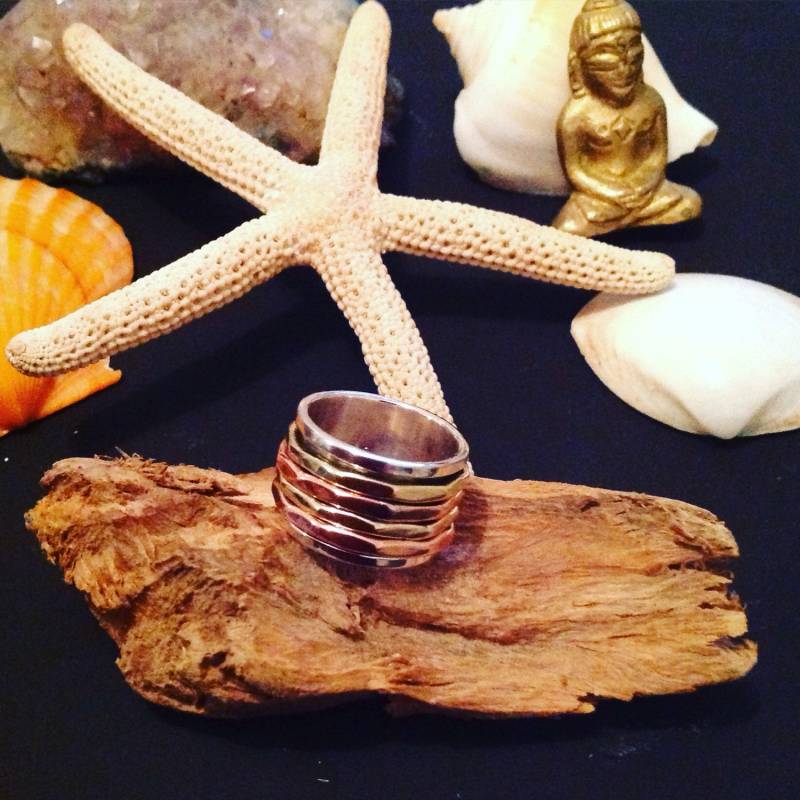 Silberring 925 Meditation Spinnerei Gebet Mit Vier Silber, Kupfer Und Messing Spinnringe Silberring 925 Meditation Spinnerei Gebet Mit Vier Silber, Kupfer Und Messing Spinnringe von BohoBeMine